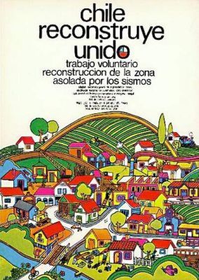 AFICHE MEDIANO CHILE RECONSTRUYE UNIDO (30x50)