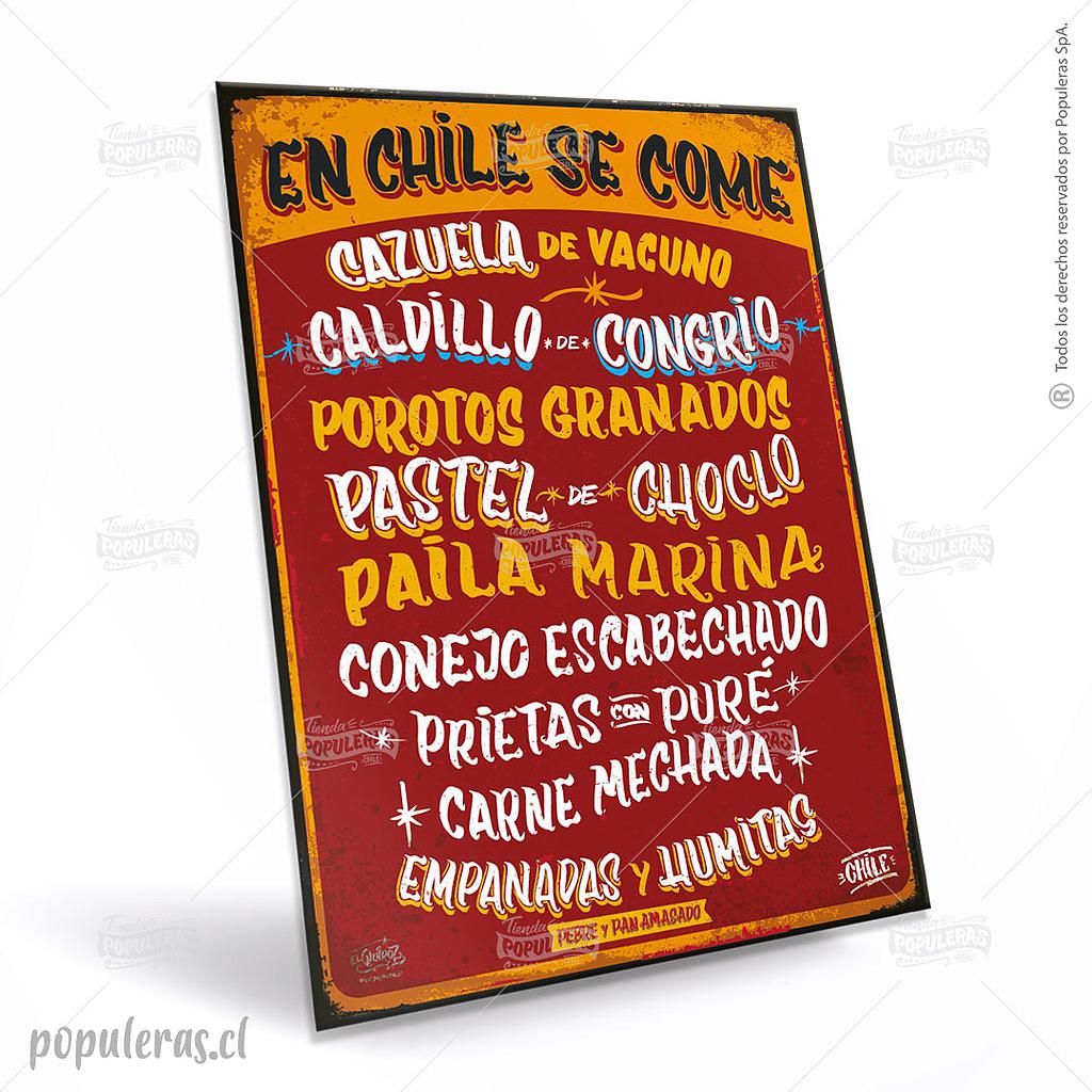 CARTEL GRANDE EN CHILE SE COME (35 x 25)