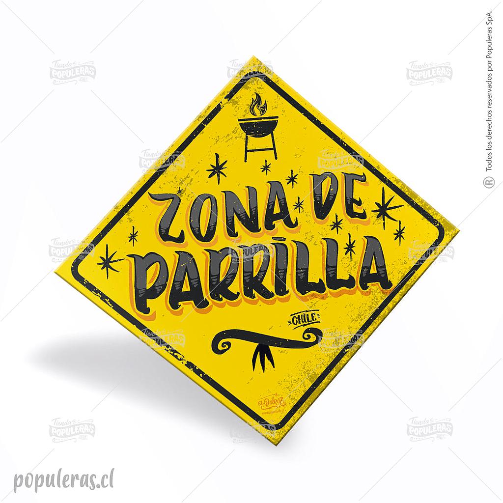 CARTEL SEÑALETICA ZONA DE PARRILLA