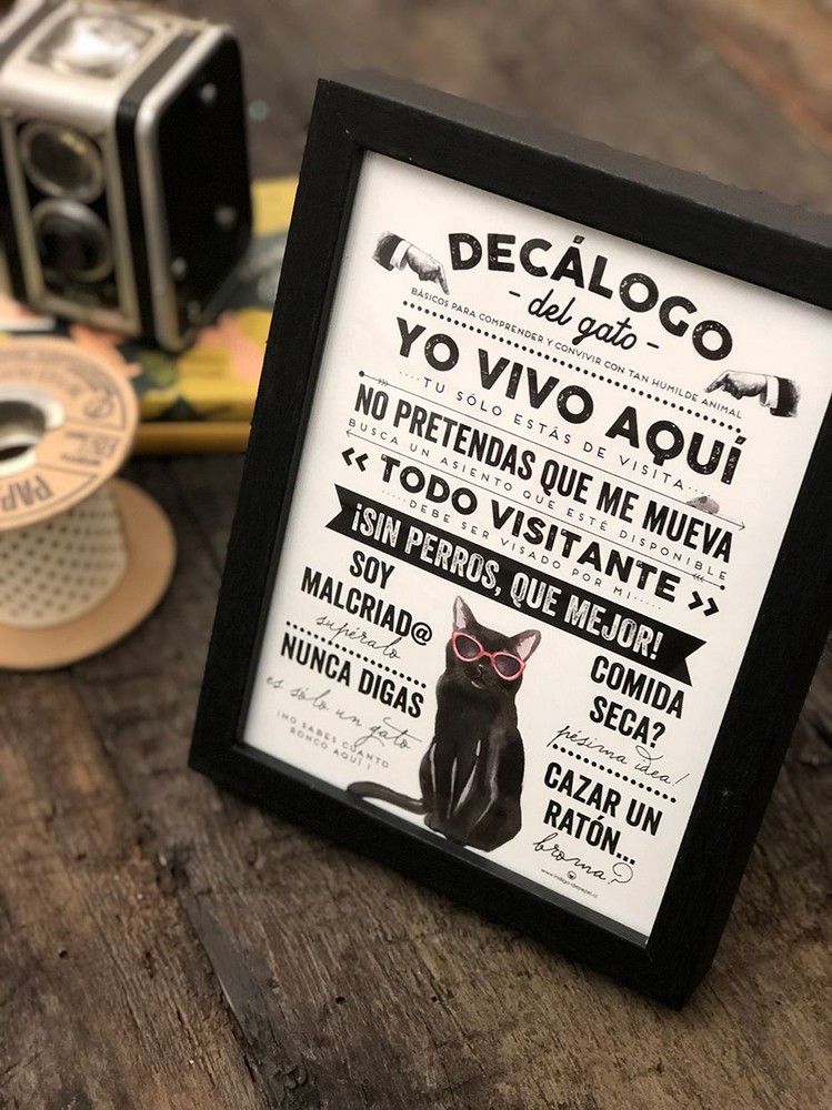 CUADRO DECALOGO DEL GATO GRANDE (33X43)