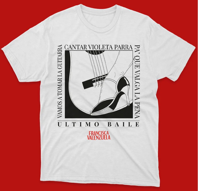 POLERA FRANCISCA VALENZUELA ULTIMO BAILE BLANCA/NEGRA