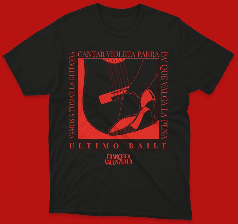POLERA FRANCISCA VALENZUELA ULTIMO BAILE NEGRA/ROJA