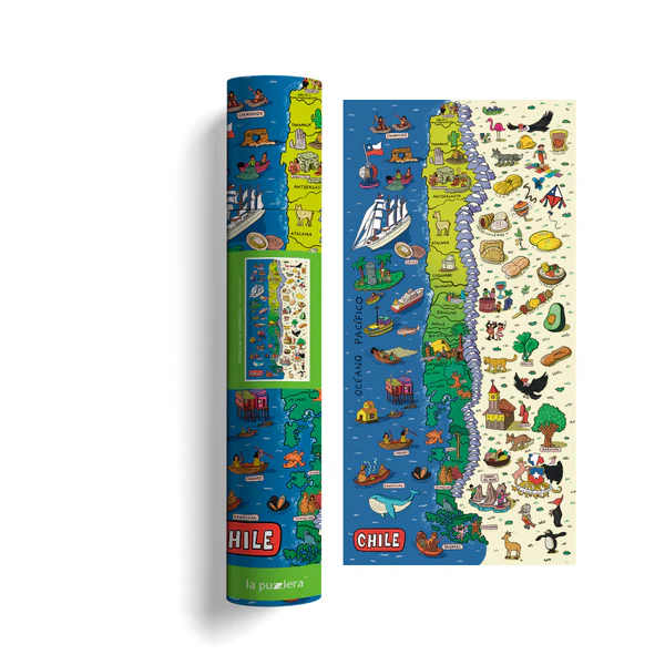 MAPA ILUSTRADO CHILE