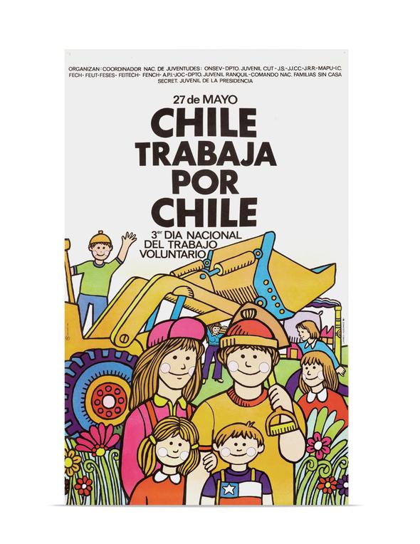 AFICHE MEDIANO CHILE TRABAJA POR CHILE (30x50)