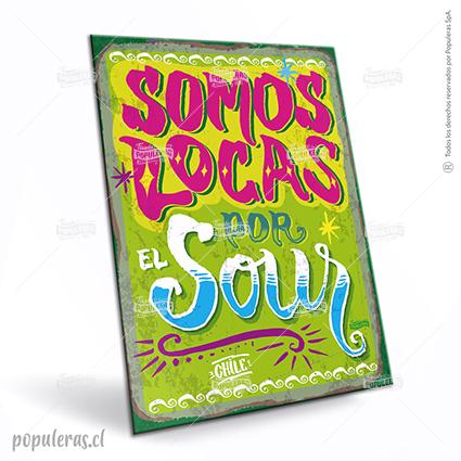 CARTEL GRANDE SOMOS LOCAS POR EL SOUR (35 x 25)